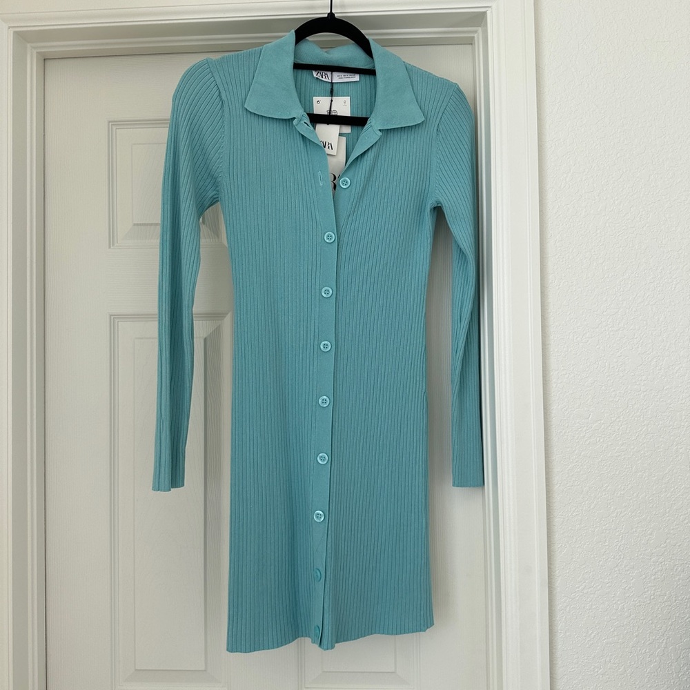 Zara Stretch Ribbed Polo Minj Dress (NWT)
